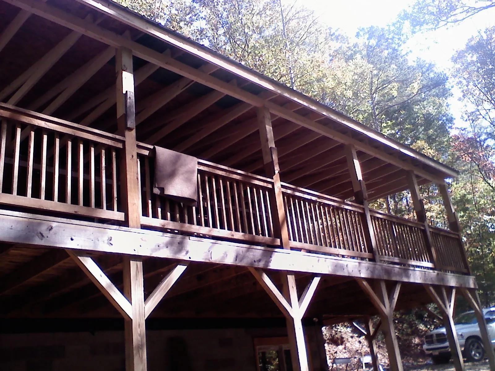 Timber framing under a new elevated porch and deck — Roof Leak Repair in Fairview by Roofing Brothers